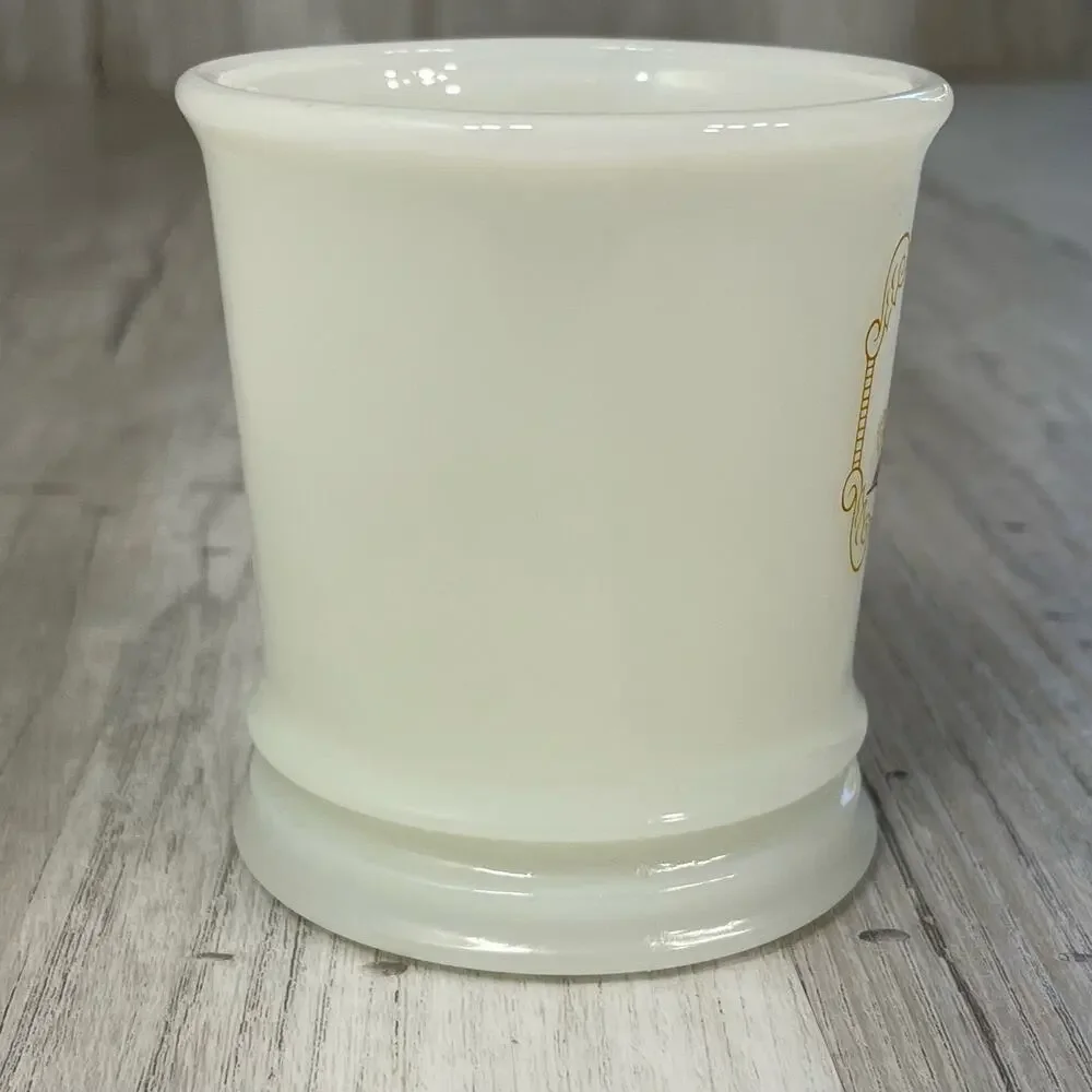 Vintage Avon Milk Glass Shaving Mug 8oz Cup with Train Locomotive Graphic